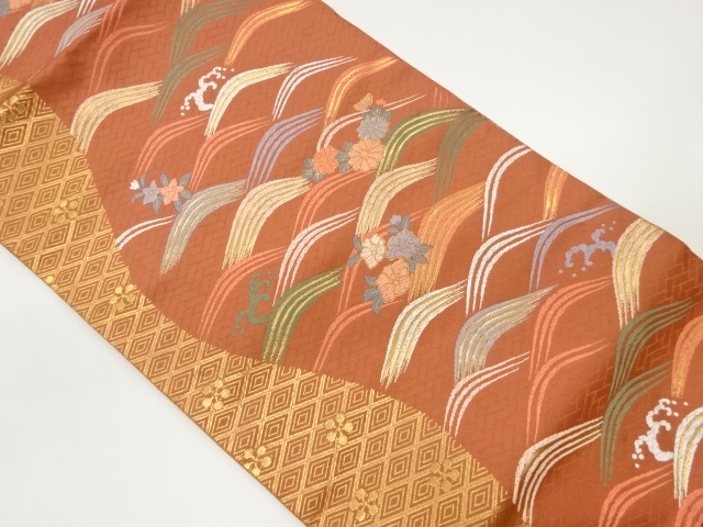 JAPANESE NAGOYA OBI / WOVEN FLOWERS